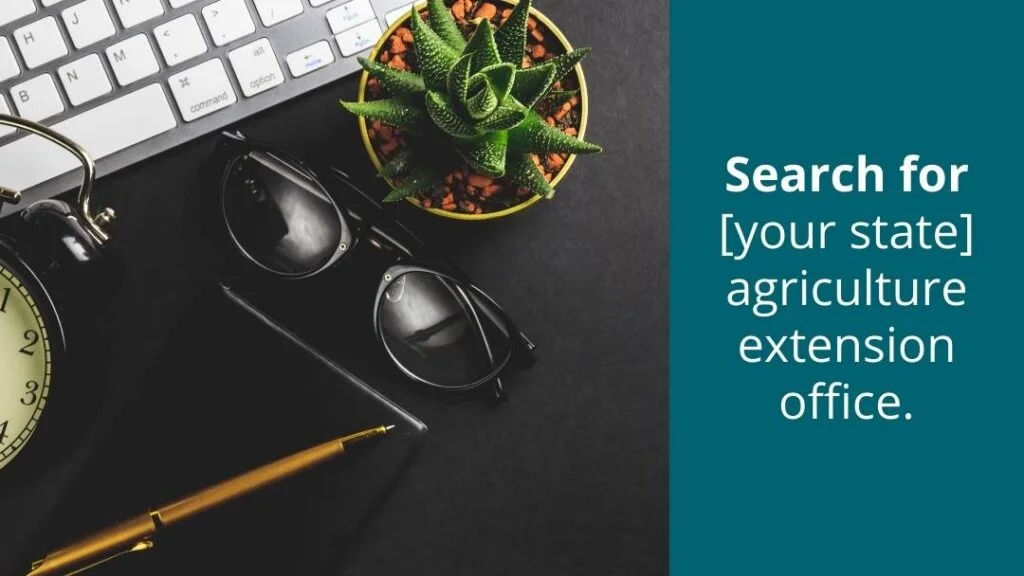 Search for your local agriculture extension office -- also known as a cooperative extension