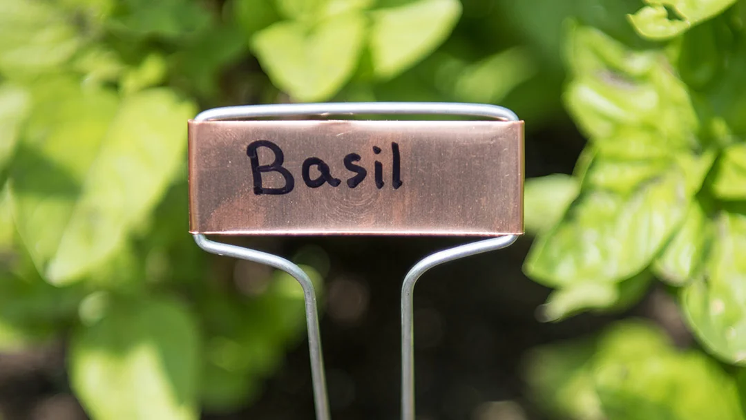 Love this copper plant market -- a fun gift idea for gardeners!